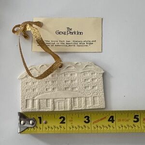 Grove Park Inn Cream Ornament with Gold Ribbon